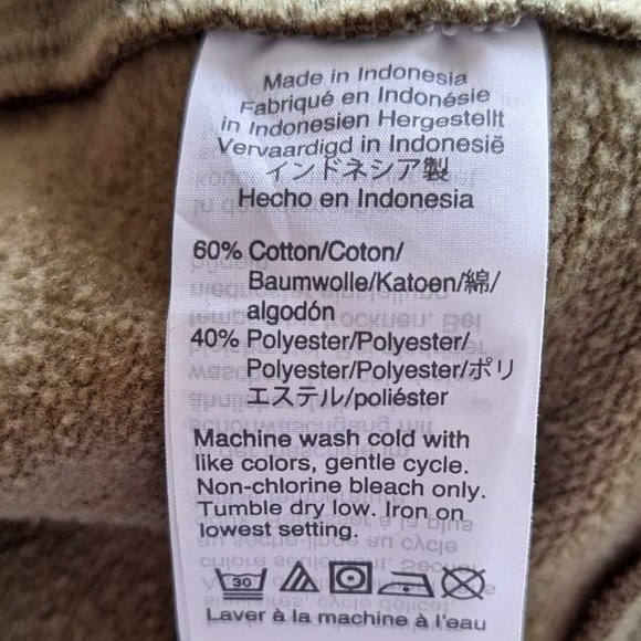 J. Crew  Hooded Fleece Lined Sweatshirt Olive Green Size Large - Picture 4 of 6